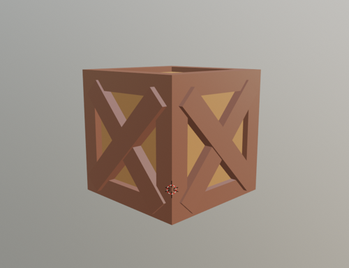 Low Poly Wooden Box preview image